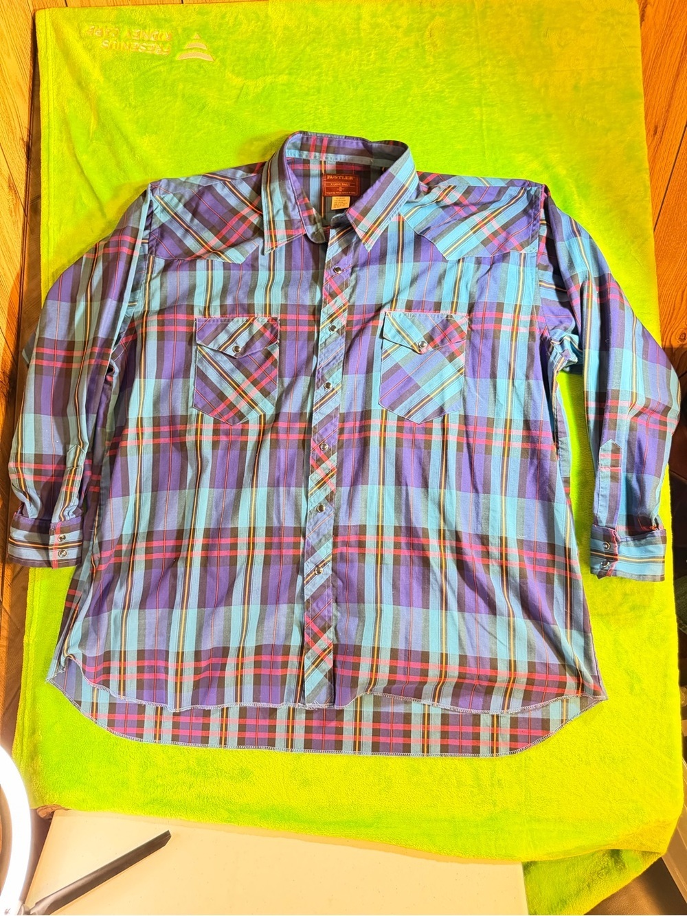 Rustler Plaid Button-Down Shirt - Blue & Purple